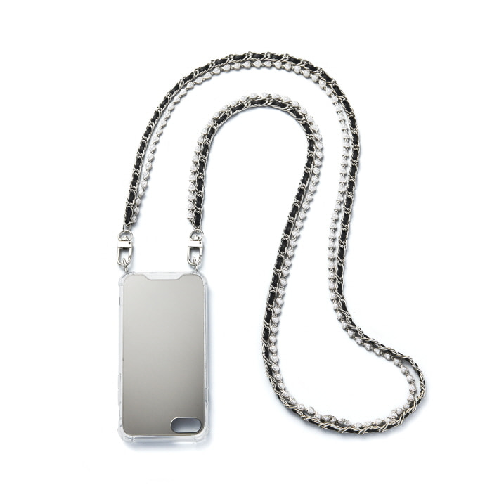 &quot;SILVER BLACK&quot; PEARL LAYERED CHAIN CASE